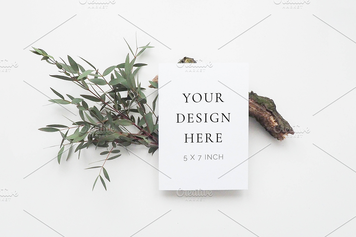 Rustic Eucalyptus Stationery Mockup in Print Mockups - product preview 8