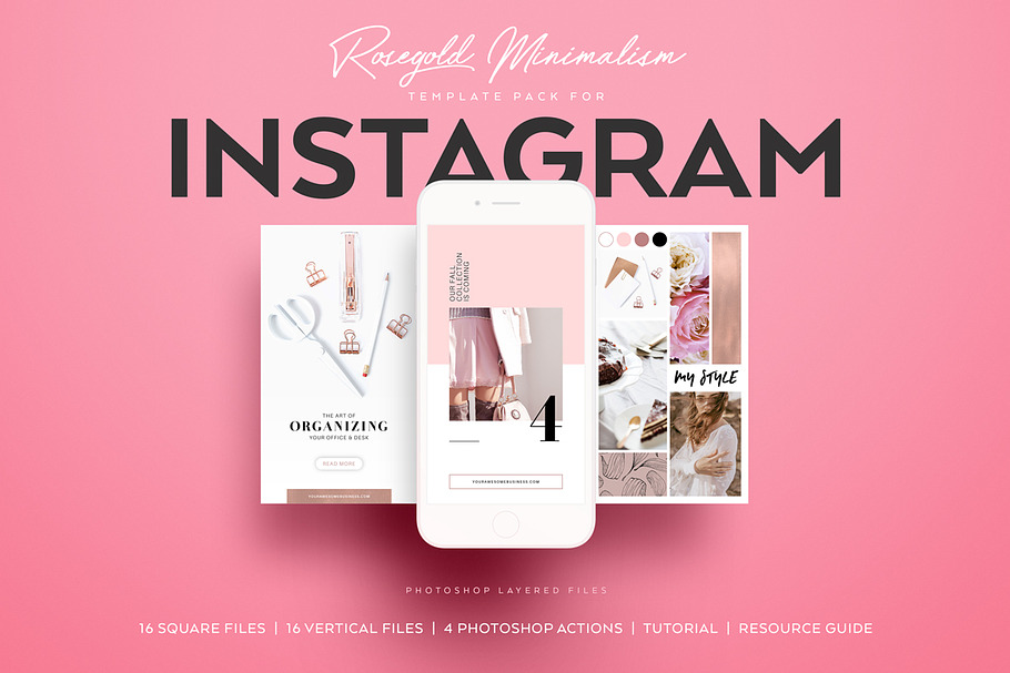 RoseGold Square & Story Templates in Instagram Templates - product preview 8