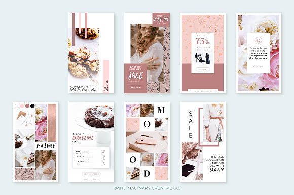 RoseGold Square & Story Templates in Instagram Templates - product preview 2