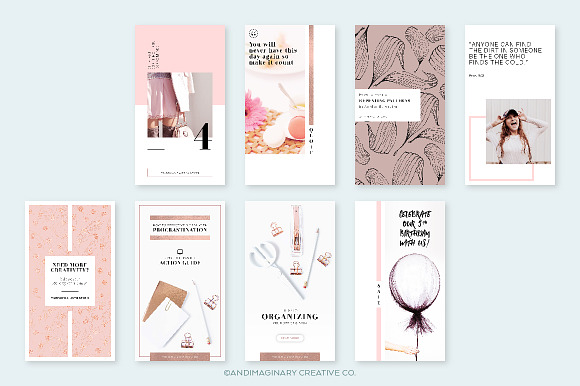 RoseGold Square & Story Templates in Instagram Templates - product preview 3