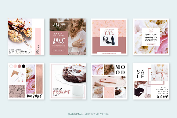 RoseGold Square & Story Templates in Instagram Templates - product preview 4