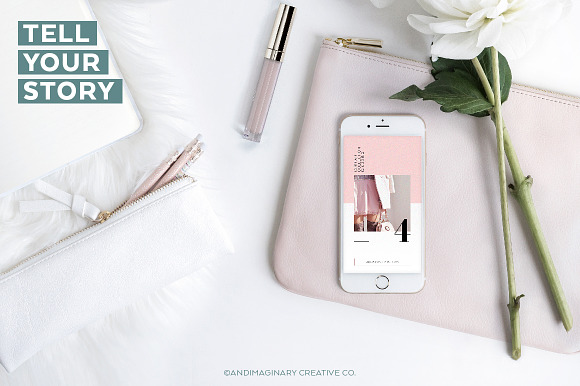 RoseGold Square & Story Templates in Instagram Templates - product preview 7
