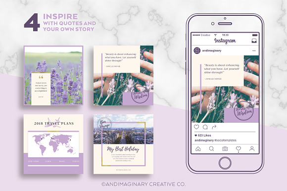 Lavender Field INSTAGRAM BANNER pack in Instagram Templates - product preview 3