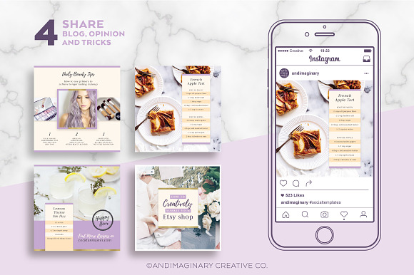 Lavender Field INSTAGRAM BANNER pack in Instagram Templates - product preview 4