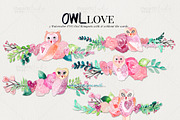 OWL Love Watercolors