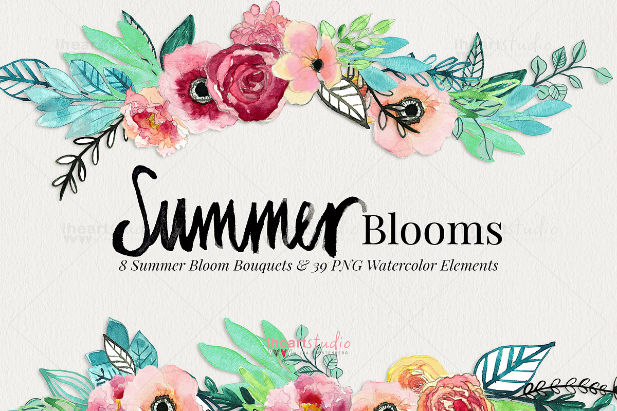 Summer Blooms Watercolors in Illustrations - product preview 8