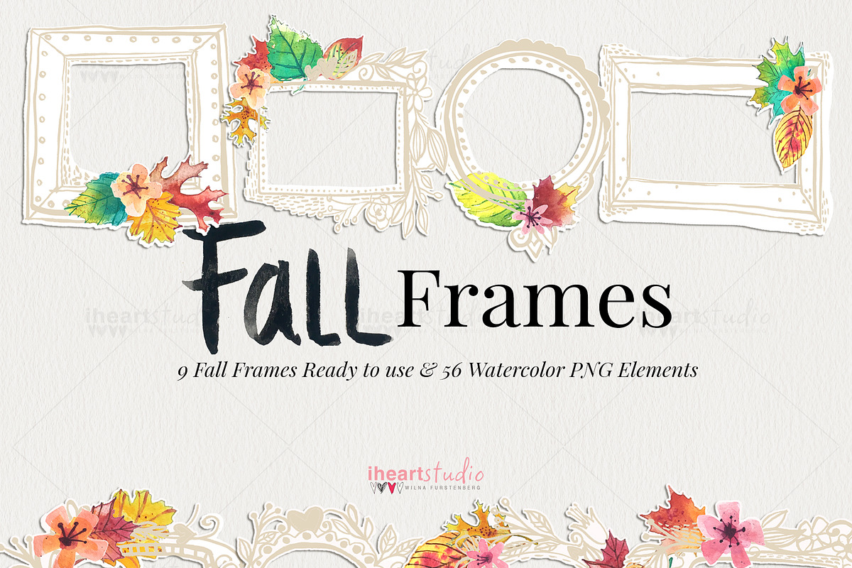 Fall Frames Watercolors in Illustrations - product preview 8