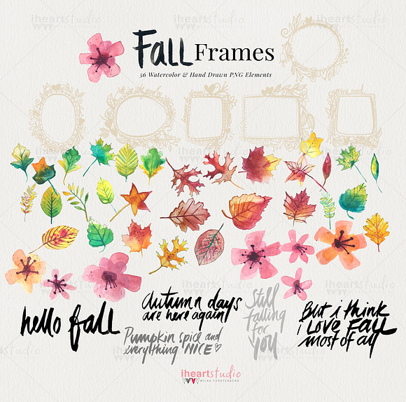 Fall Frames Watercolors in Illustrations - product preview 2