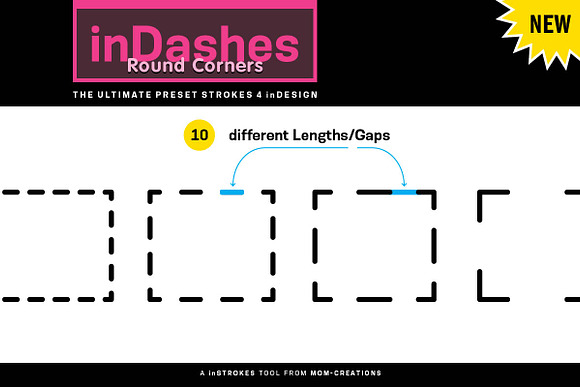 inDashes Round - Strokes 4 inDesign in Photoshop Shapes - product preview 1