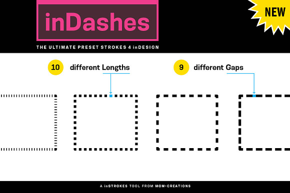 inDashes - Preset Strokes 4 inDesign in Photoshop Shapes - product preview 1