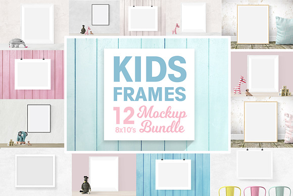 kids frame mockup 8x10 bundle in Print Mockups - product preview 13