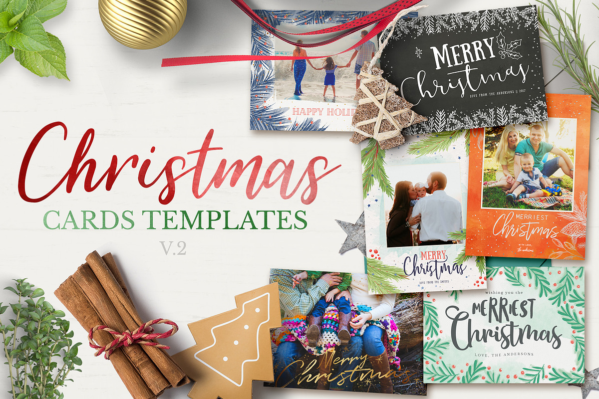 Christmas Cards Template v2 in Card Templates - product preview 8