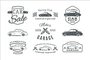 Vintage, classic car service labels