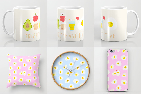 Breakfast - Cute food characters in Illustrations - product preview 2