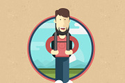 Flat tourist illustration/icon
