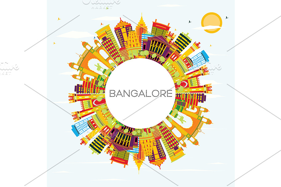 Bangalore Skyline  in Illustrations - product preview 8