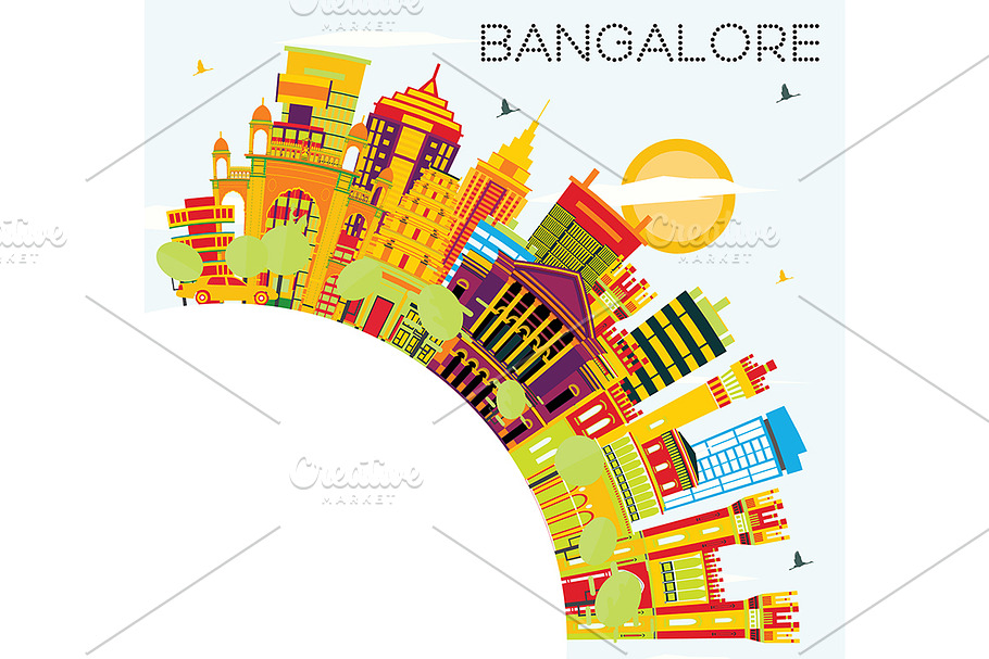 Bangalore Skyline in Illustrations - product preview 8