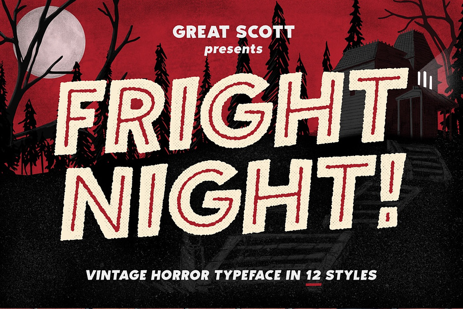 Fright Night! A vintage horror font in Halloween Fonts - product preview 8