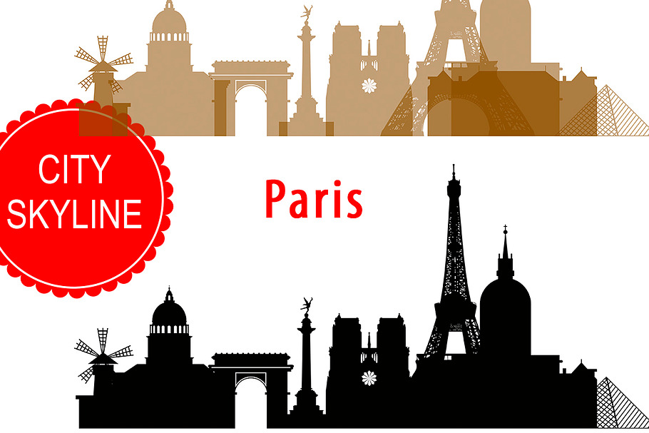 Paris Vector Skyline Ai, Svg, Eps in Graphics - product preview 8