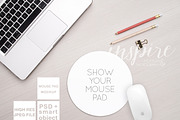 Round Mouse Pad Mockup + PSD