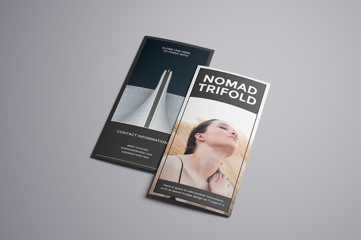 Nomad A4 Trifold Brochure in Brochure Templates - product preview 8