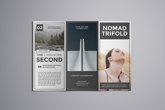 Nomad A4 Trifold Brochure in Brochure Templates - product preview 2