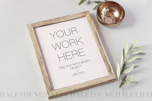 Styled Wooden 8x10 Frame Mockup