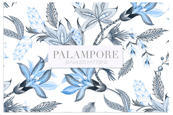 Palampore seamless watercolor print! in Illustrations - product preview 4