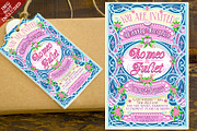 Floral Wedding Invitation in Pink