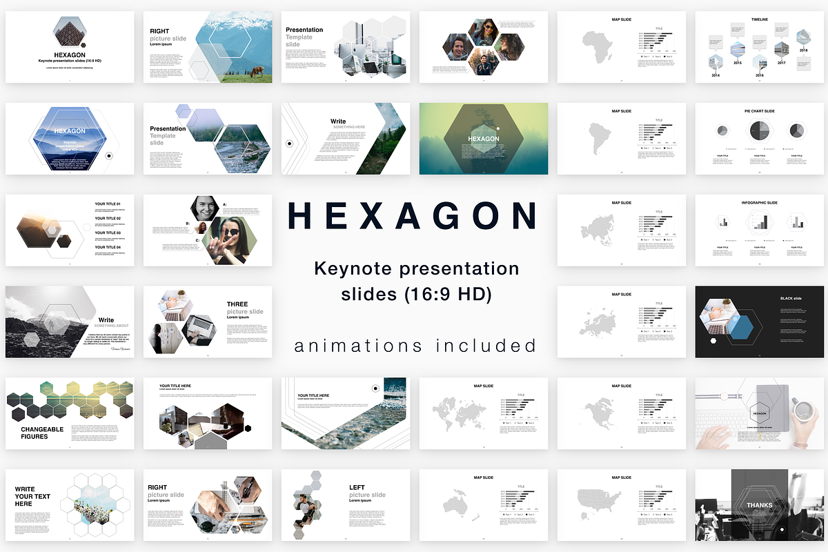 HEXAGON in Keynote Templates - product preview 8