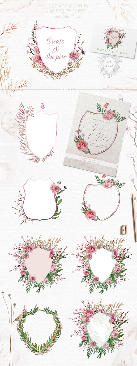 Add Peonies - Watercolor Graphic Set in Objects - product preview 2