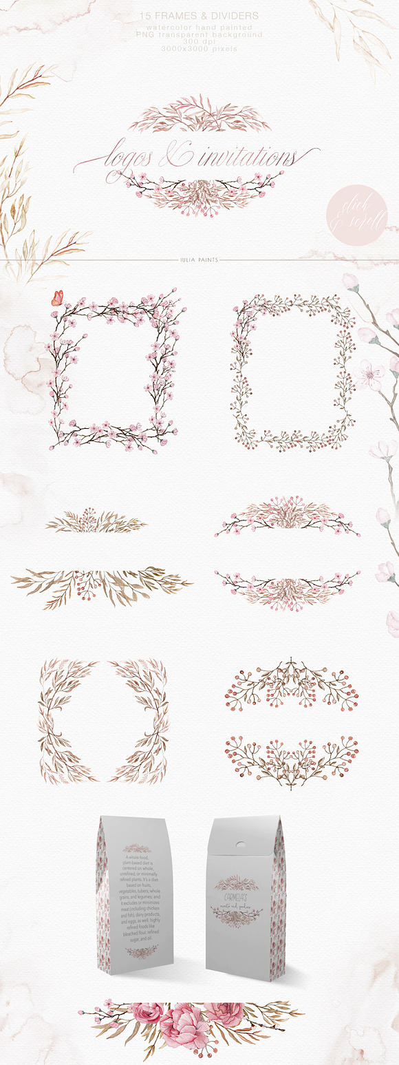 Add Peonies - Watercolor Graphic Set in Objects - product preview 6