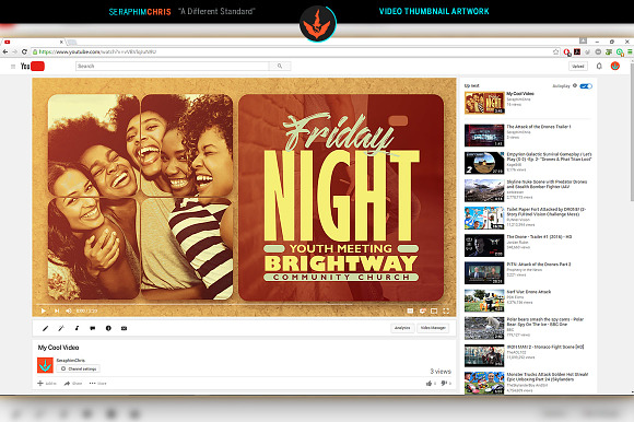 Youth Group Video Thumbnail Artwork in YouTube Templates - product preview 1