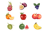 Illustration of tropical fruits