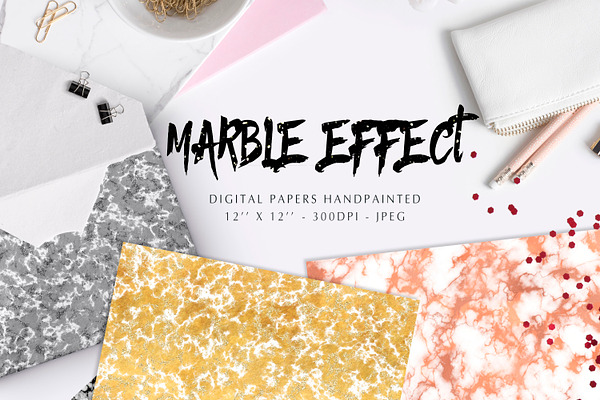 Digital papers marble effect