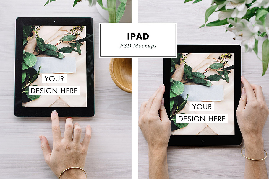ipad and hands .PSD mock up
