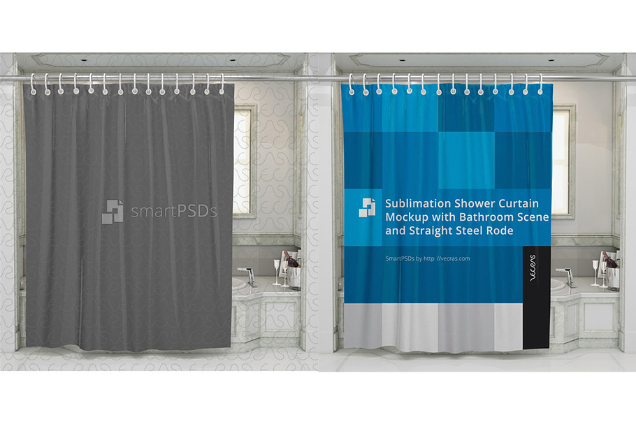Sublimation Shower Curtain Mockup 
