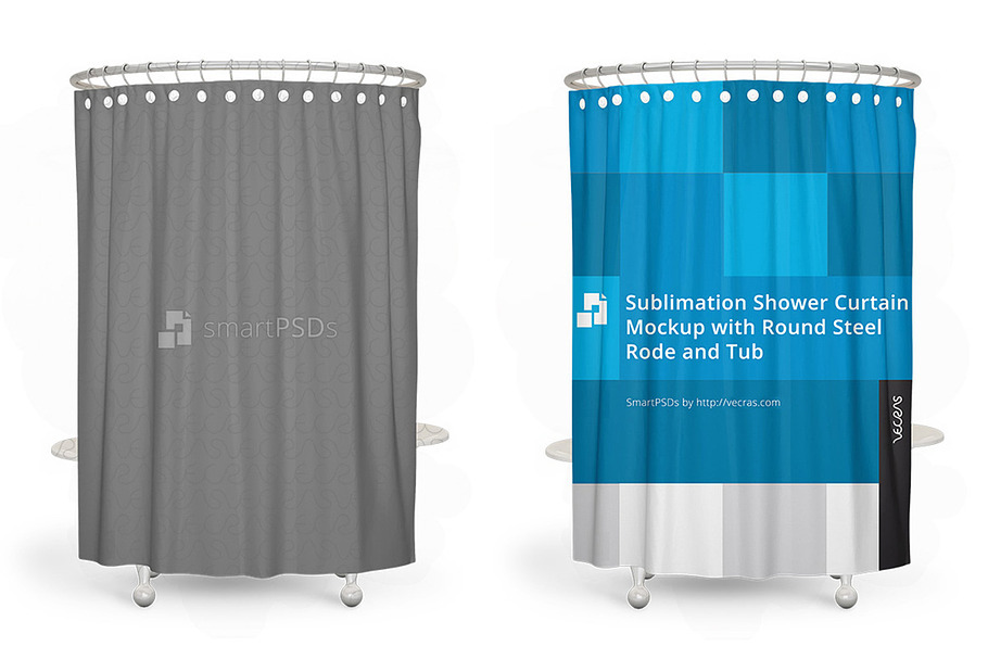 Download Sublimation Shower Curtain Mockup | Creative Product Mockups ~ Creative Market