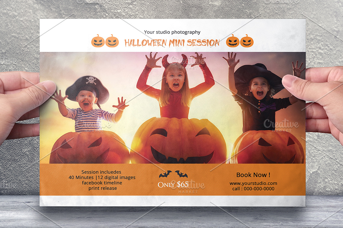 Halloween Mini Session Template-V633 in Flyer Templates - product preview 8