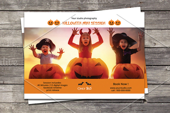 Halloween Mini Session Template-V633 in Flyer Templates - product preview 1