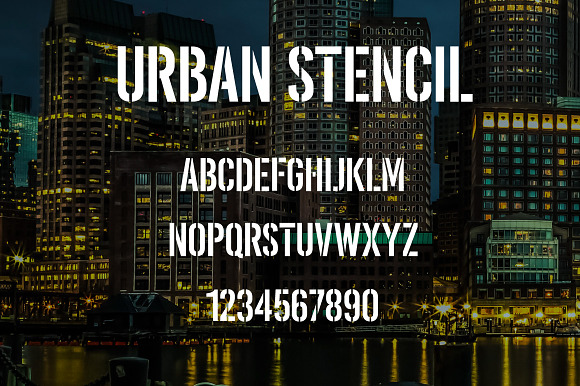 Urban Stencil Display Font in Urban Fonts - product preview 3
