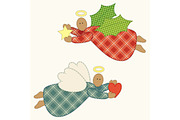 Cute vintage patchwork Christmas angel