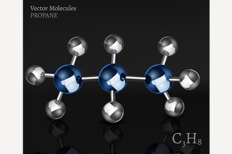 Propane Molecule Image in Illustrations - product preview 8
