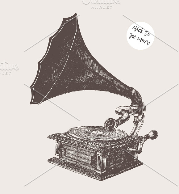 Illustration of a gramophone in Illustrations - product preview 1