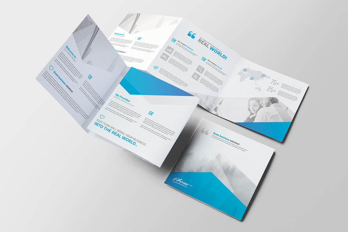 Corporate Square Trifold Brochure in Brochure Templates - product preview 8