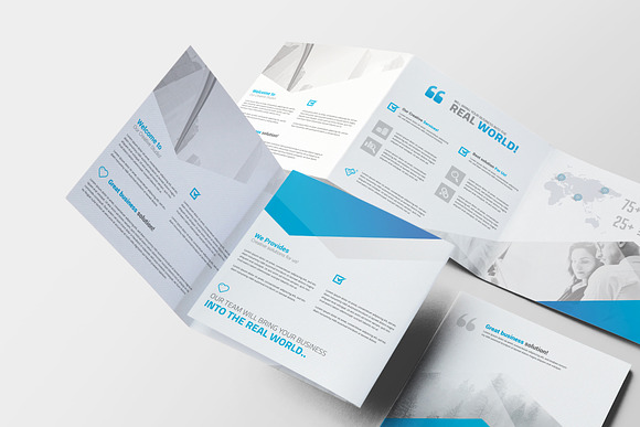 Corporate Square Trifold Brochure in Brochure Templates - product preview 3