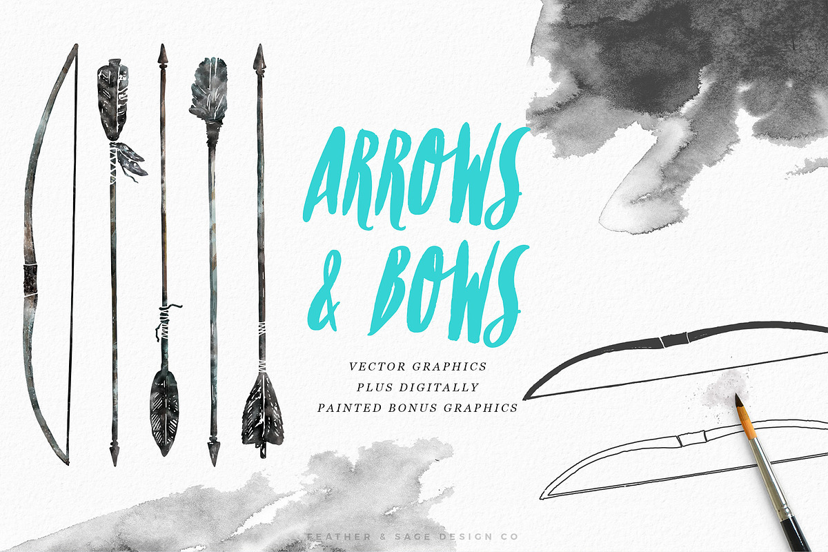 Hand-Drawn Arrows & Bows in Illustrations - product preview 8