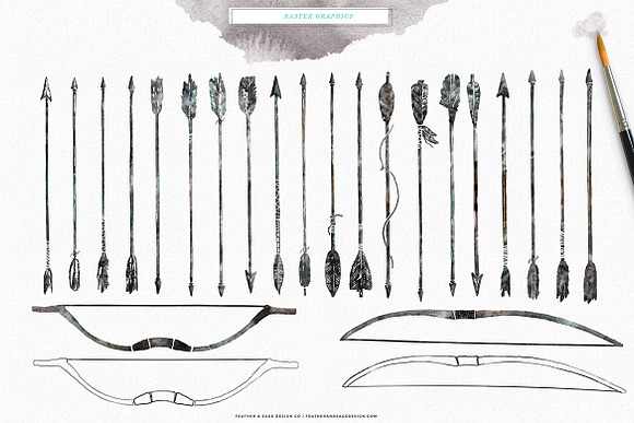 Hand-Drawn Arrows & Bows in Illustrations - product preview 4