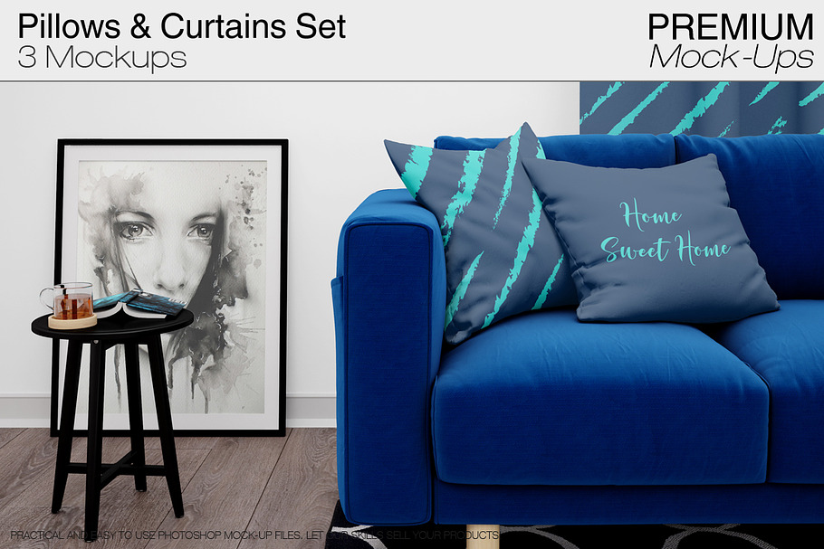 Pillows & Curtains Set