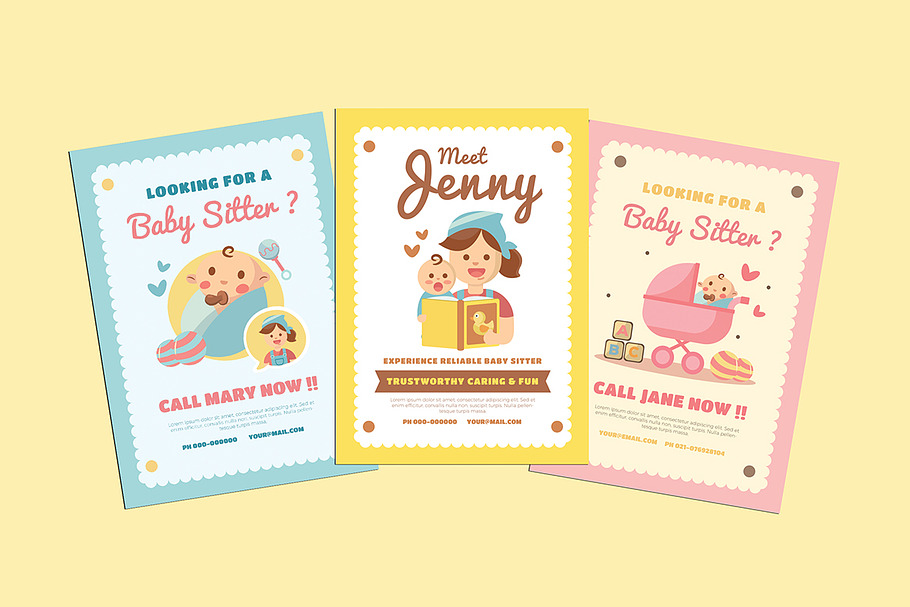 Baby Sitter Flyer in Flyer Templates - product preview 8
